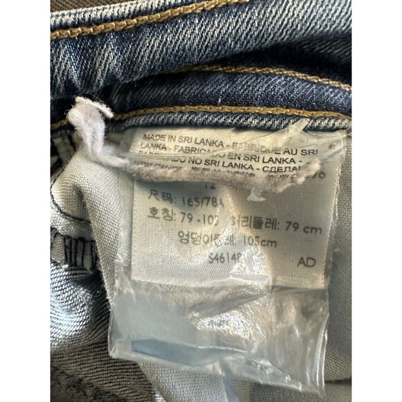 Levis Patterned Light Wash Womens Straight Leg Jeans 12 W31 Button Faded - Picture 7 of 8